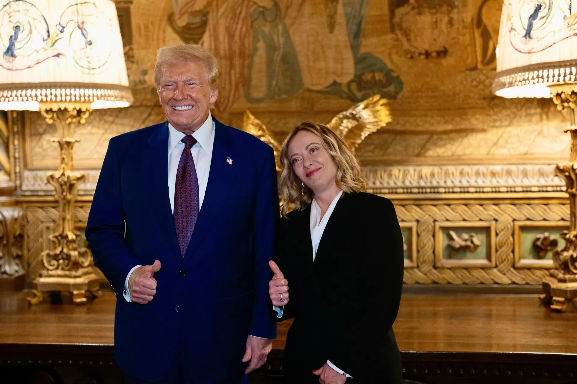 Трамп и Джорджа Мелони. Chigi Palace Press Office/ Filip