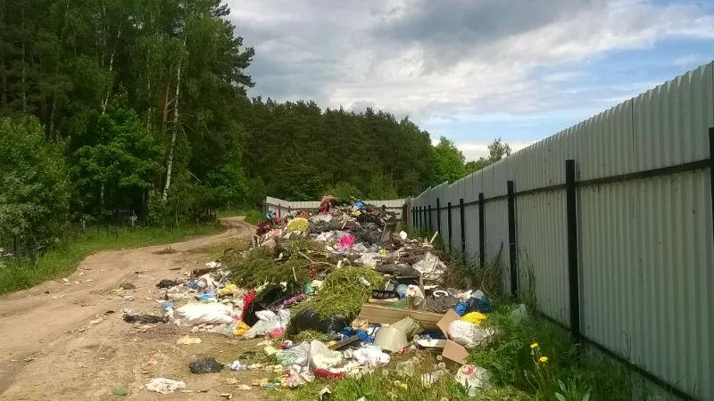 Огромная свалка образовалась на кладбище в Истре