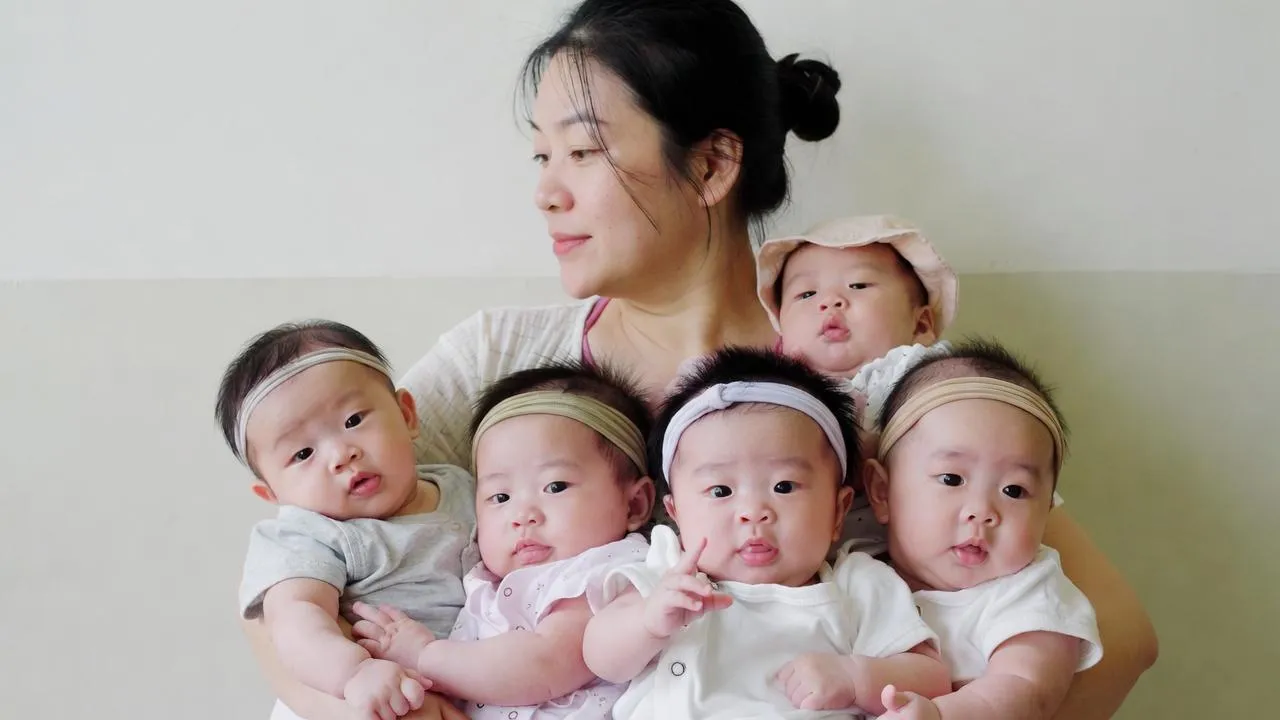 Молодая китаянка родила сразу пятеро детей