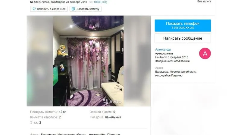 Сдать комнату и заодно найти вторую половинку решил житель Балашихи