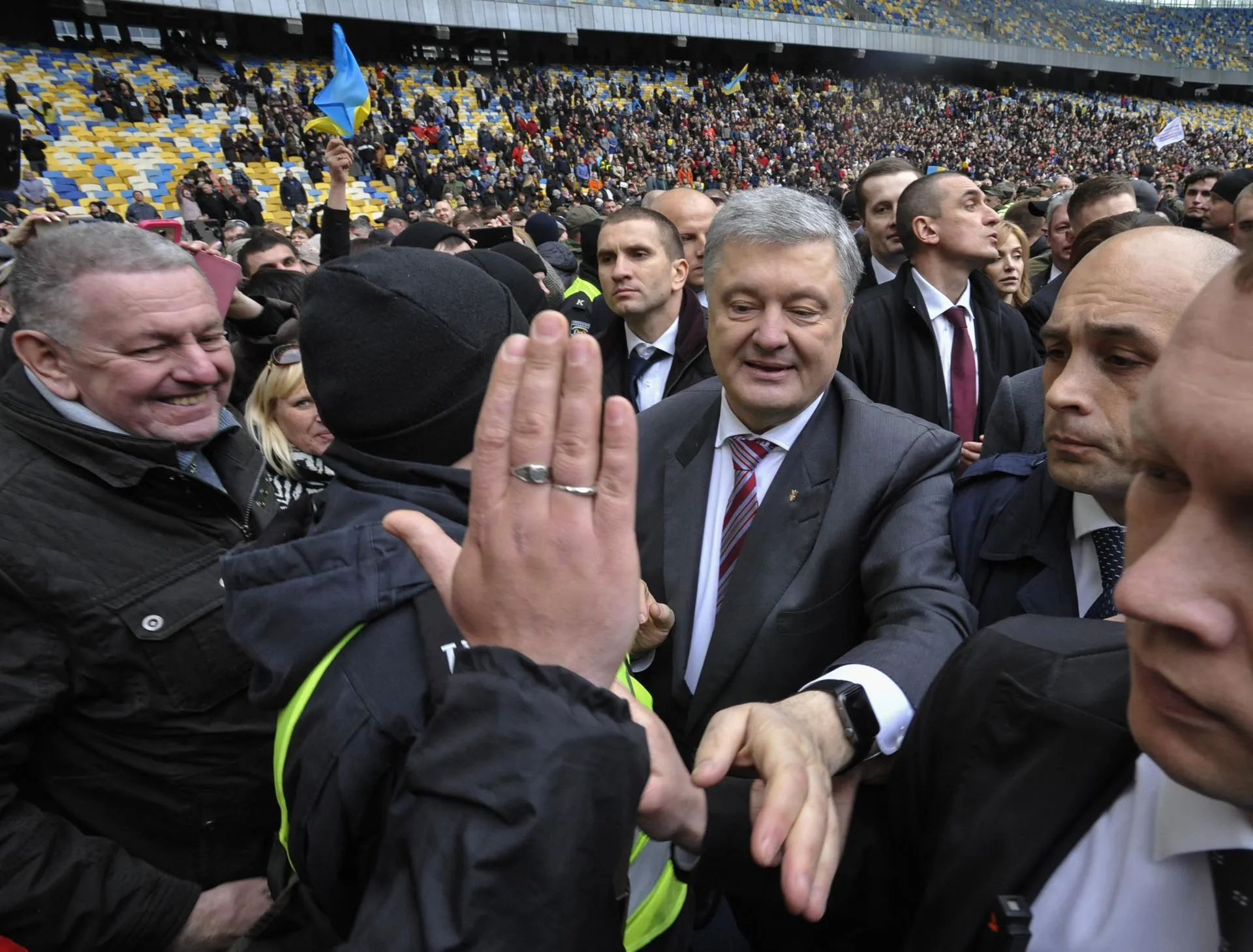 Петр Порошенко перед дебатами в Киеве в 2019 году. Sergei Chuzavkov/ZUMAPRESS.com