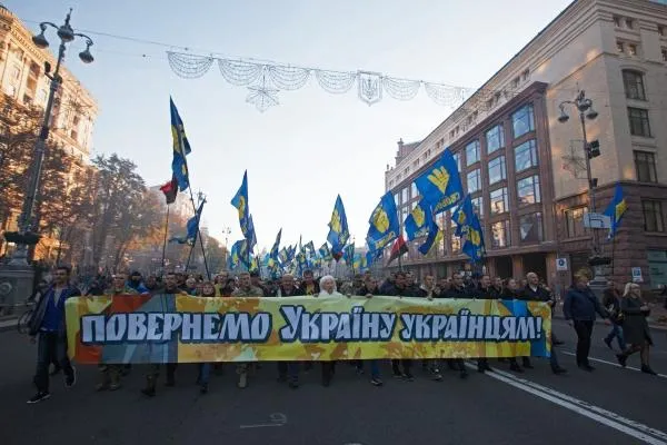 Участники марша националистов в Киеве