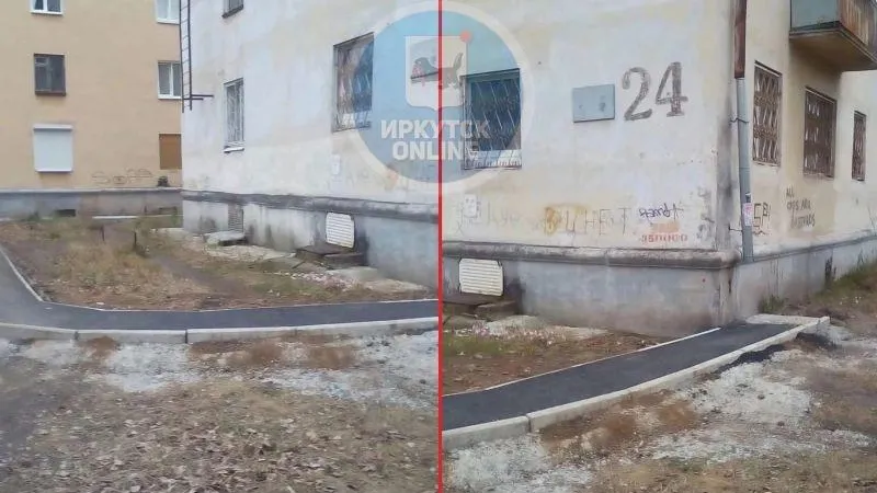 Жители Братска удивились новому тротуару, ведущему в никуда