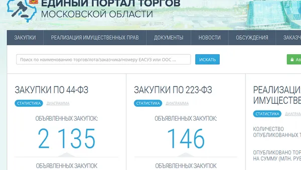 Единый портал торгов заработал в области