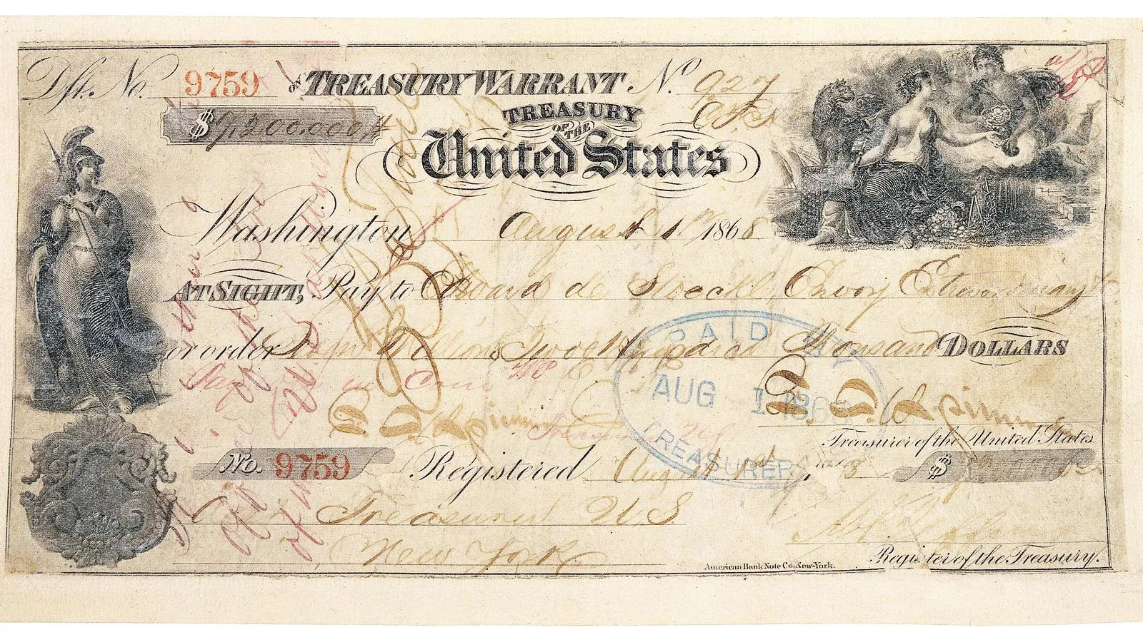 Чек за покупку Аляски от 30 марта 1867 года