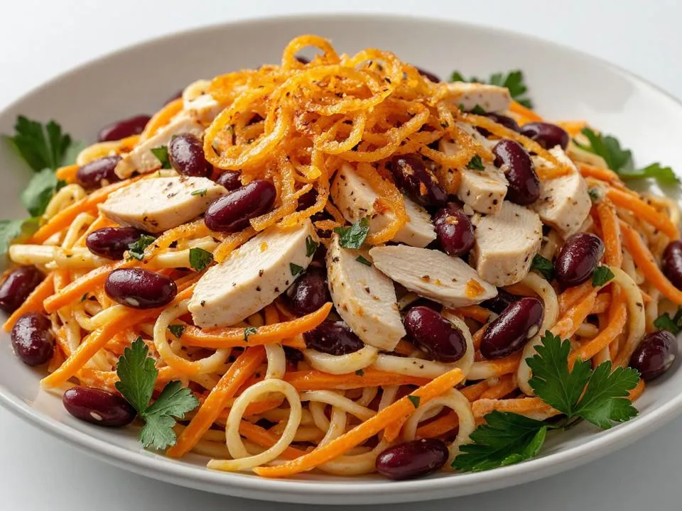 Отличная замена оливье: небанальный и сытный салат на Новый год с морковью по-корейски