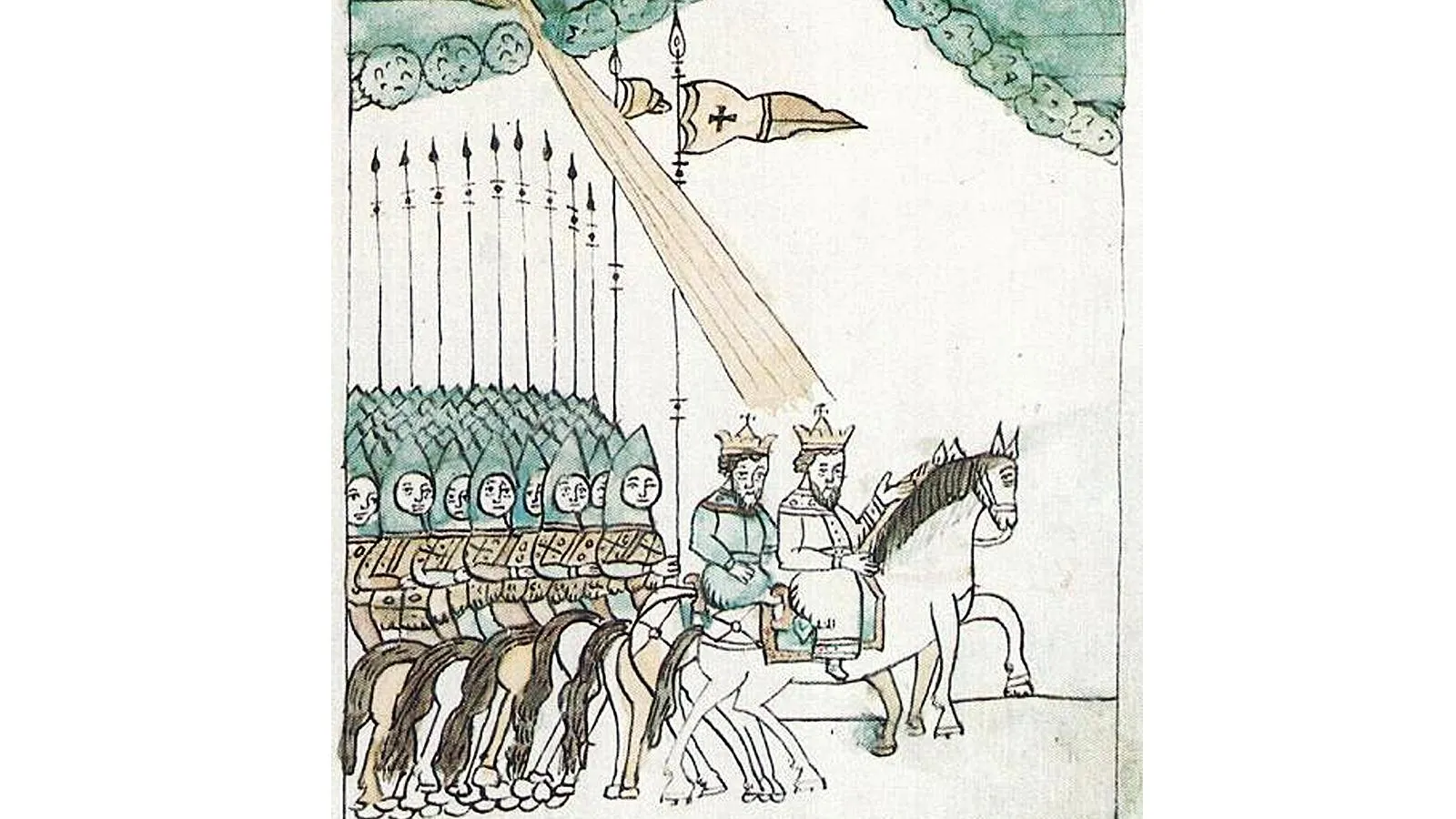 Выступление русского войска на Куликовскую битву (старинная миниатюра)