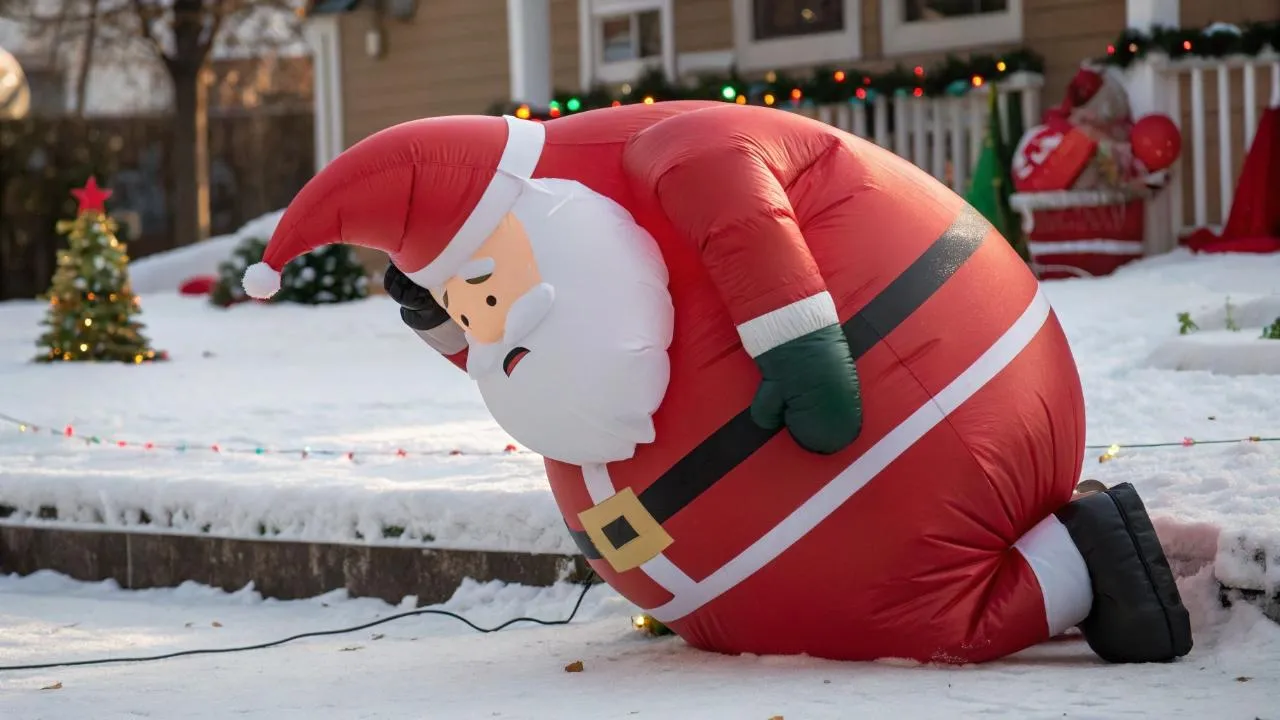 «Он очень устал»: жители Реутова просят отпустить приунывшего в марте Деда Мороза домой