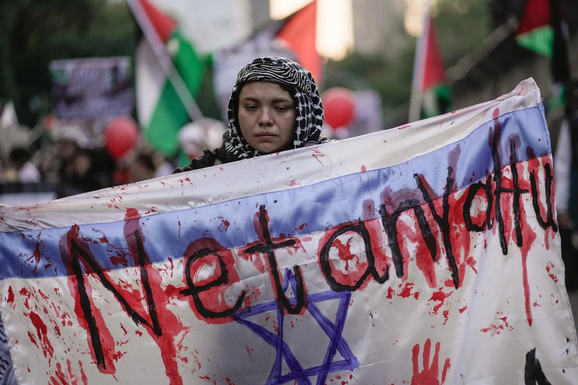 Протесты в поддержку Палестины в Мексике в ноябре 2023 года. Фото: Guillermo Diaz / Keystone Press Agency