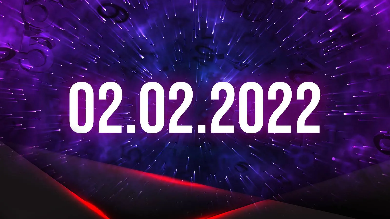 Дата 02.02.2022 на фоне звездного неба