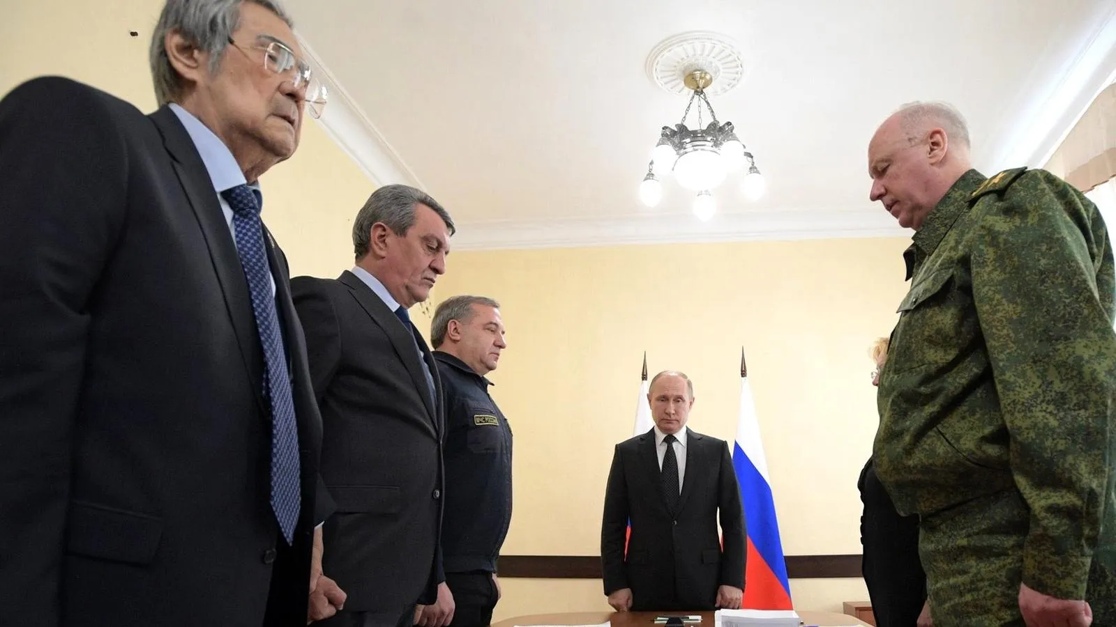 Аман Тулеев на совещании в связи с трагедией в Кемерово, 2018 год