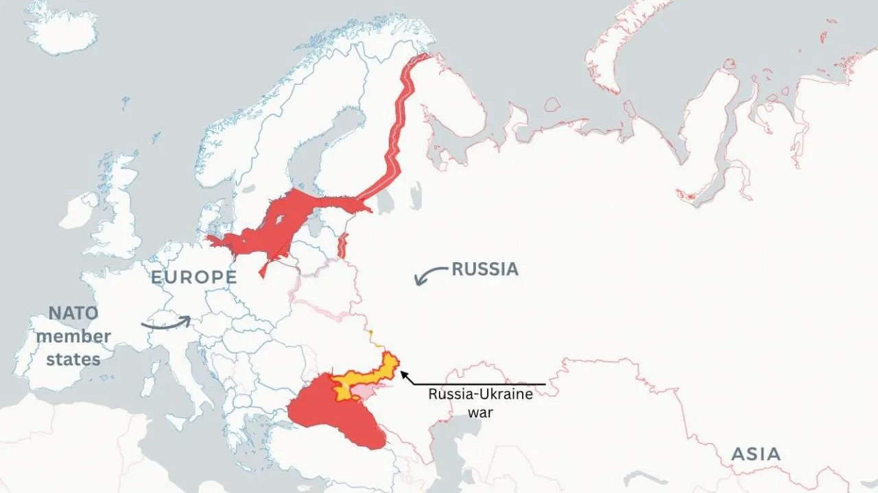 Возможные фронты вторжения России в Европу: Newsweek опубликовал «карту Третьей мировой войны»