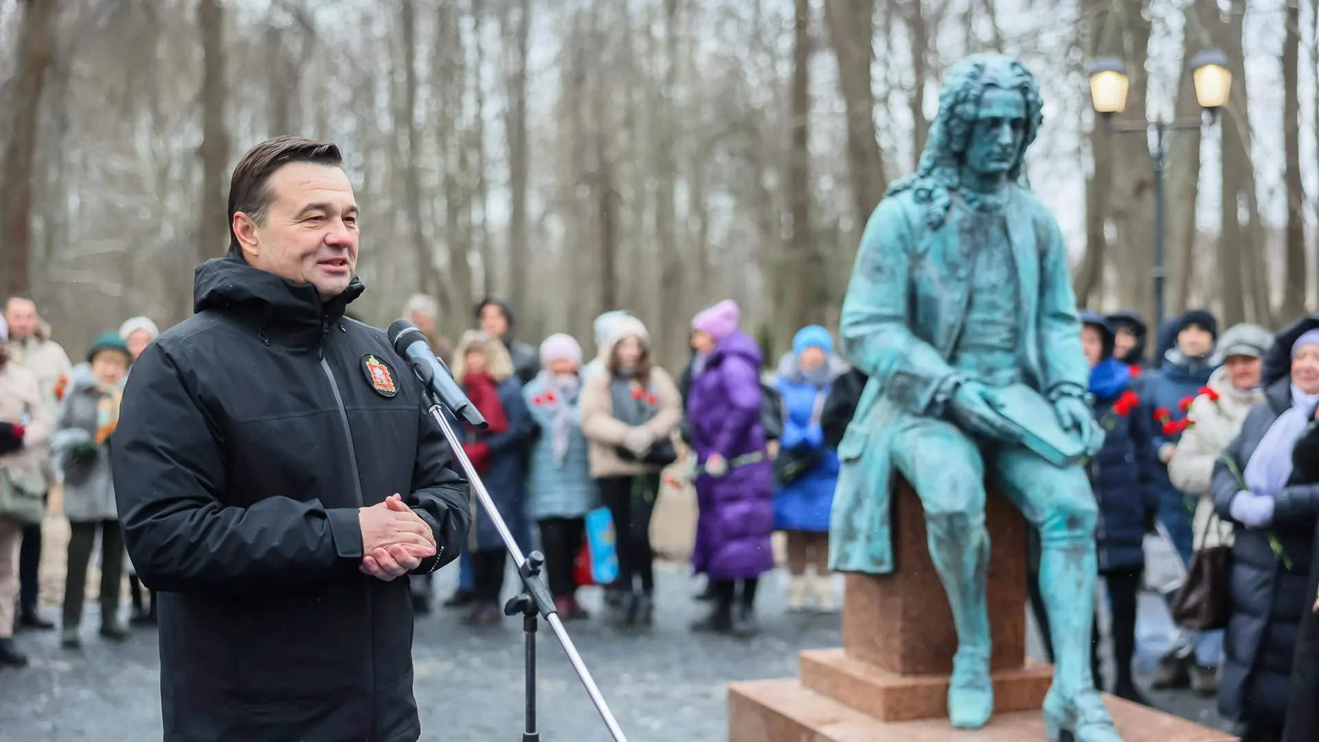 Андрей Воробьев и Владимир Мединский торжественно открыли памятник Василию Татищеву в Подмосковье