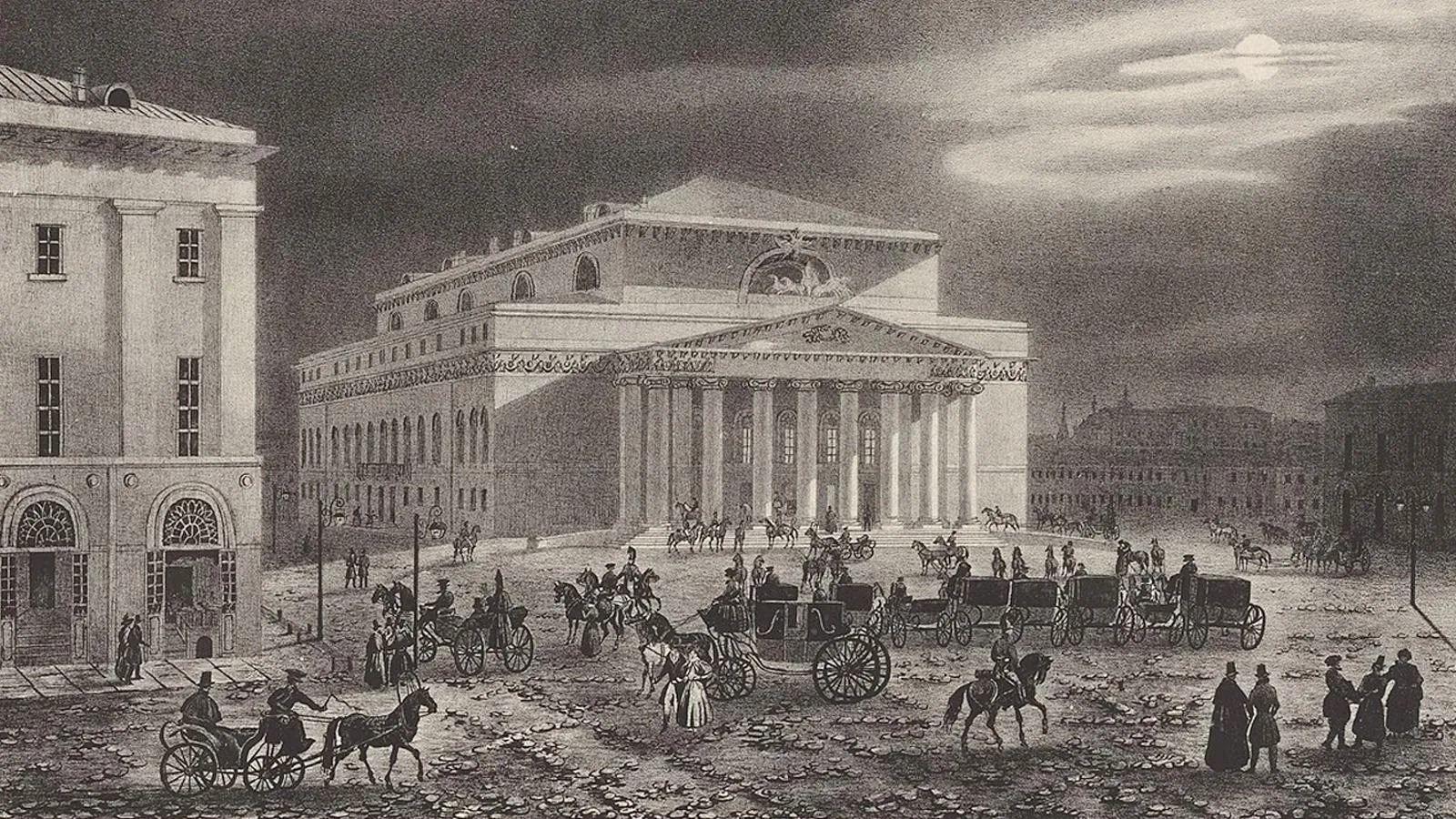 Вид на театр, Москва, около 1830 года