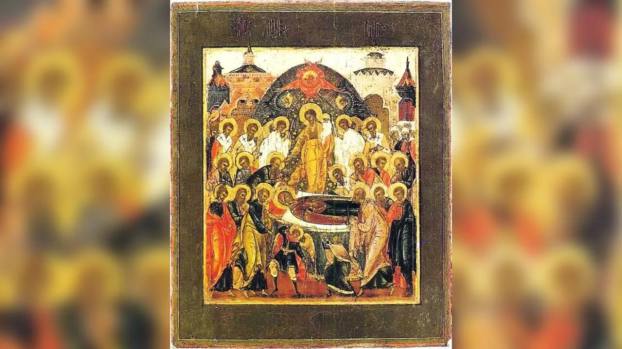 Икона Успение Пресвятыя Богородицы. Русский Север. XVIII век.