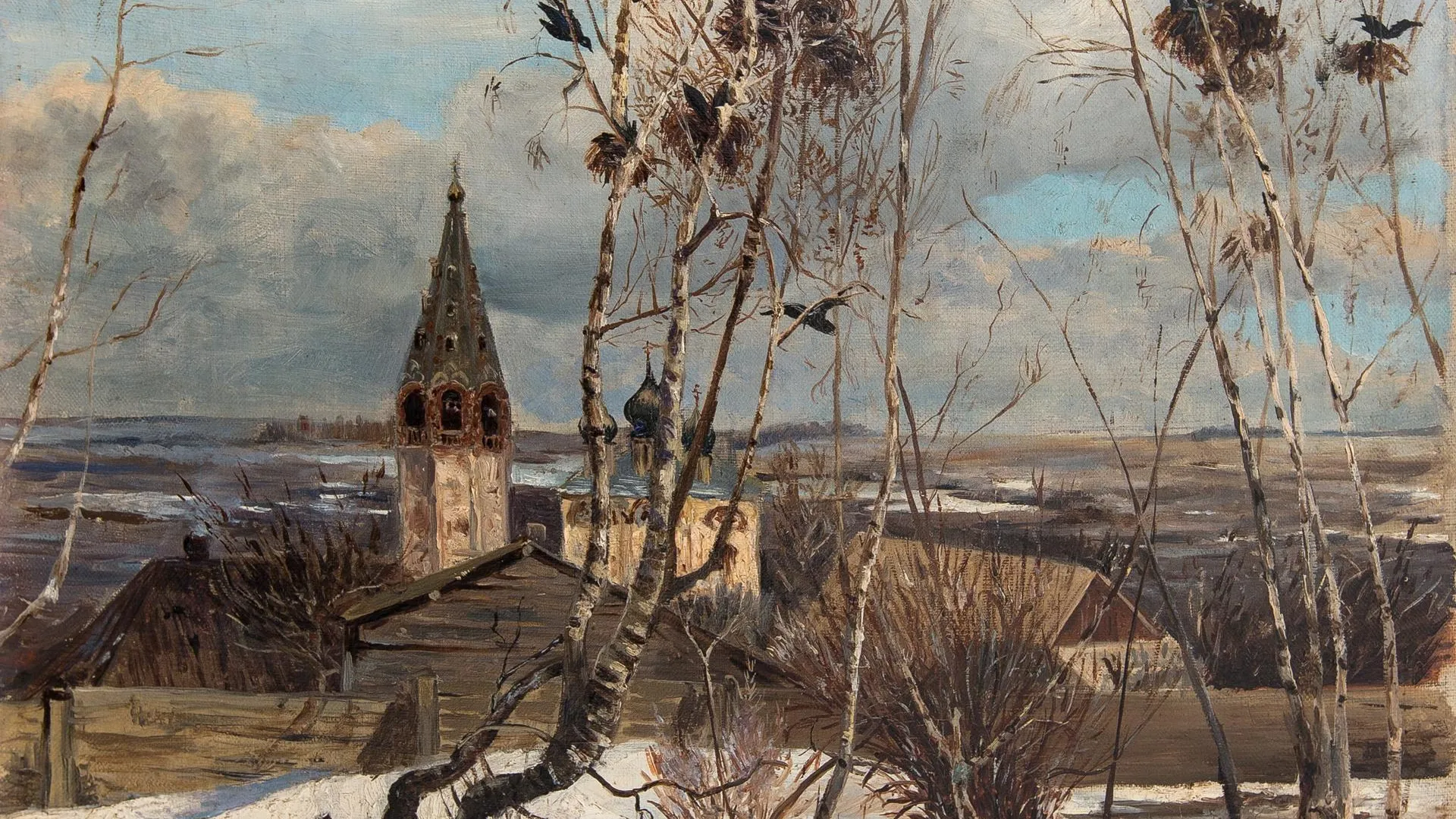 Алексей Саврасов. Грачи прилетели. Вариант. 1879. Нижегородский государственный художественный музей