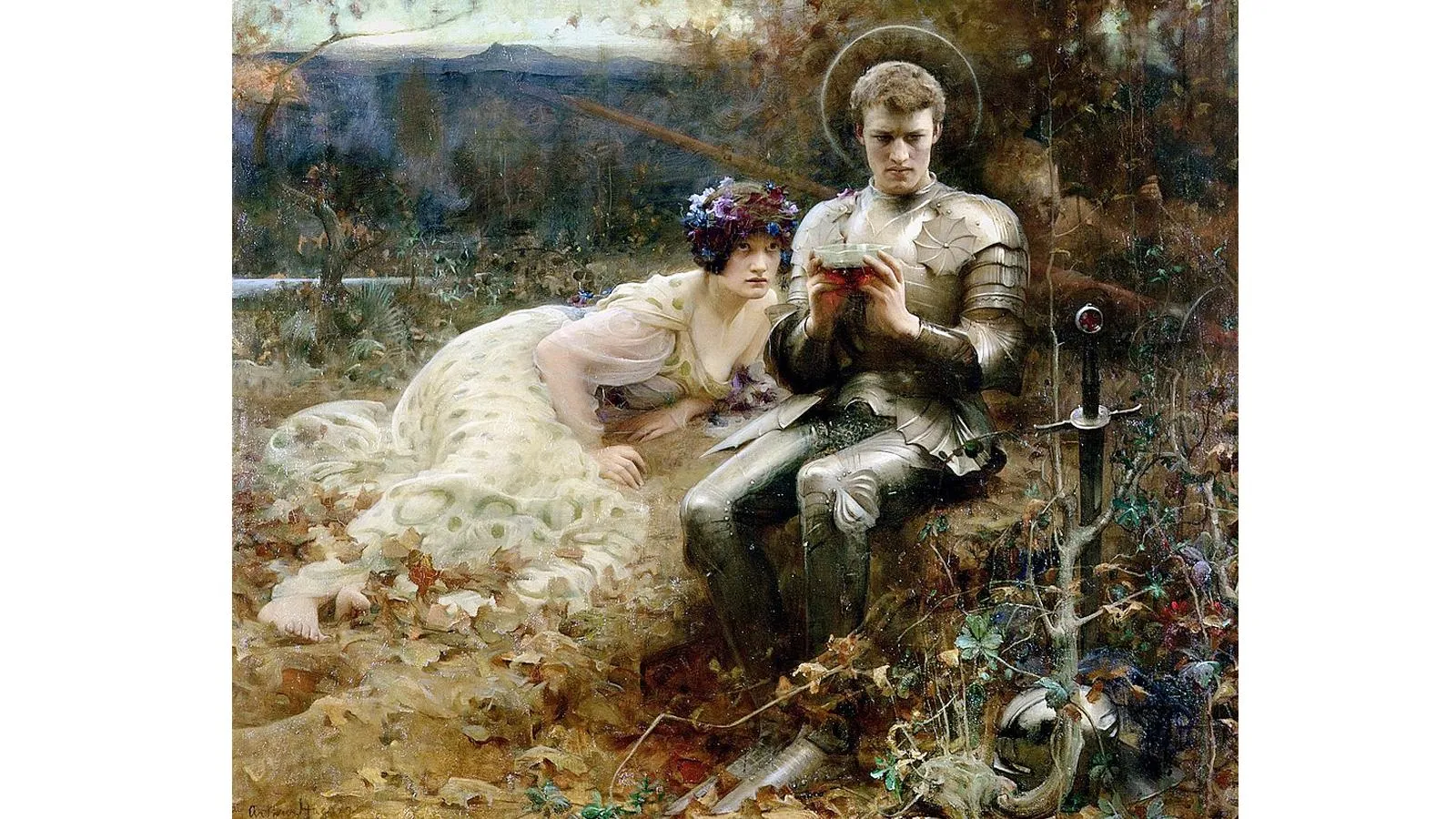 Артур Хакер «Искушение сэра Персиваля», 1894 год