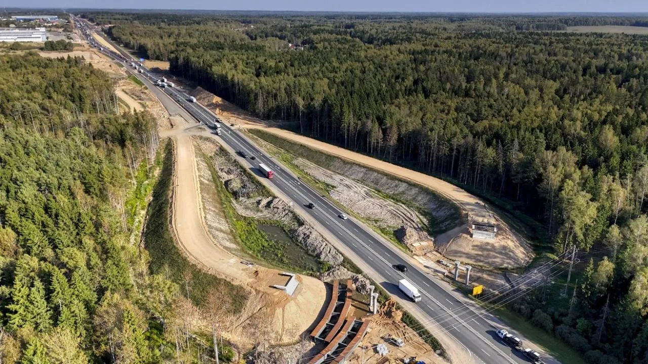 Транспортная развязка на трассе М-1 «Беларусь» в Рузе готова более чем наполовину