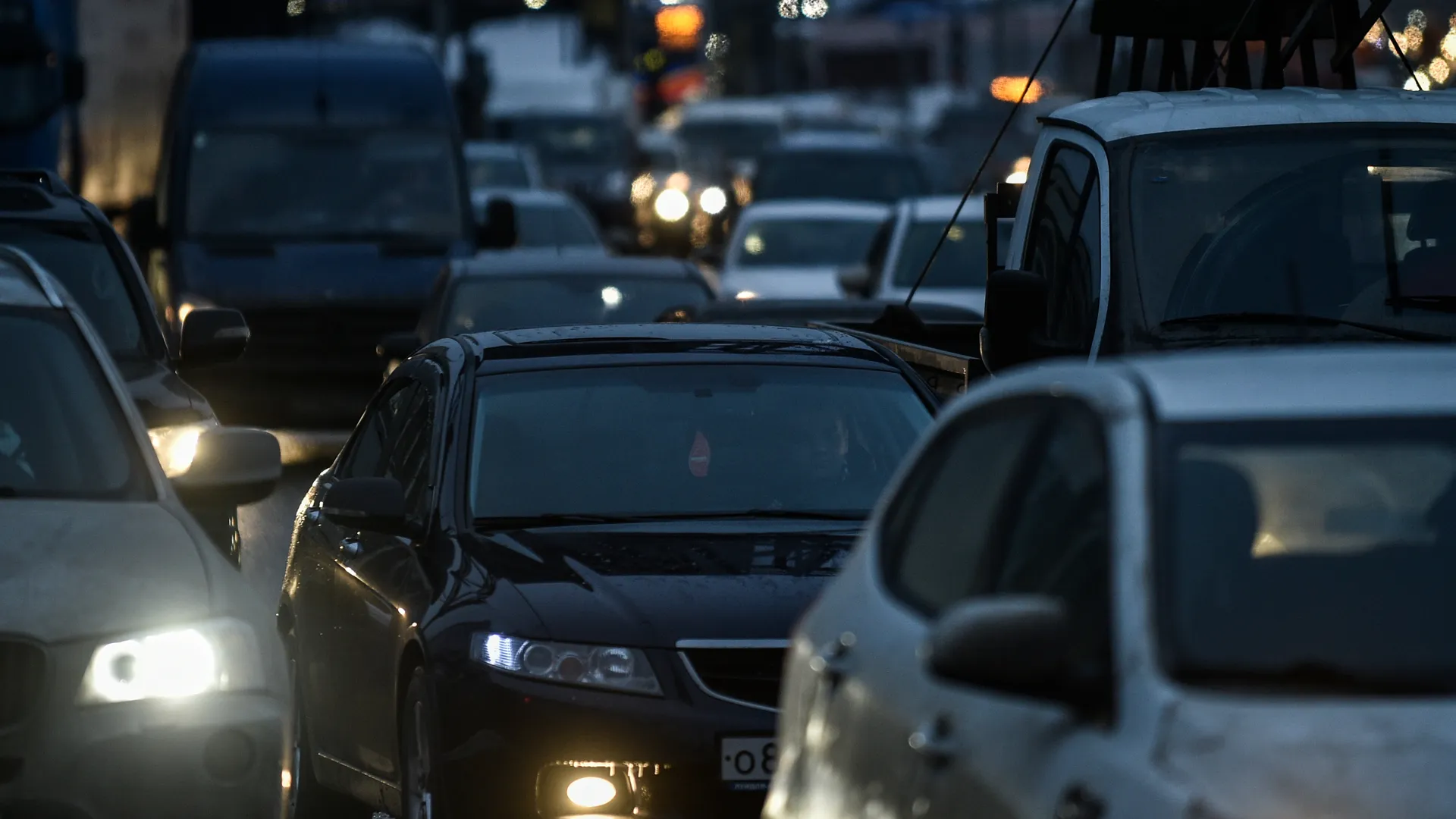 Автомобильные заторы в Москве.