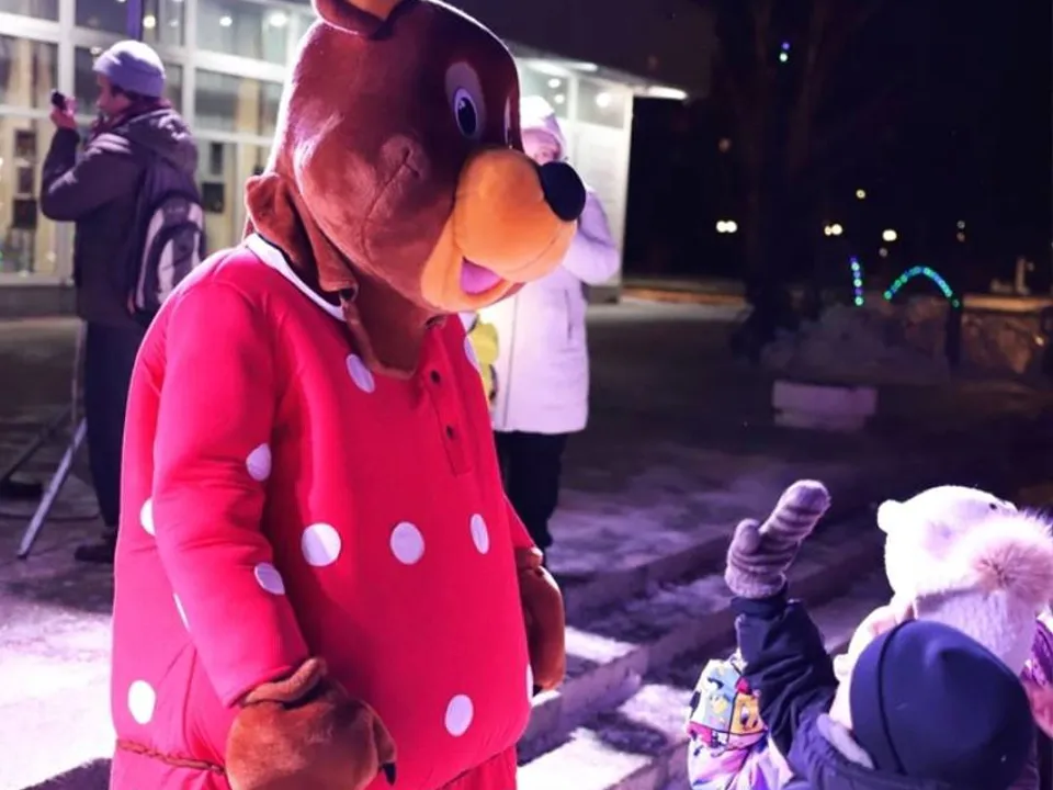 Русский медведь на новогоднем мероприятии в наукограде.&nbsp;Фото: МУК КДЦ «Гамма»