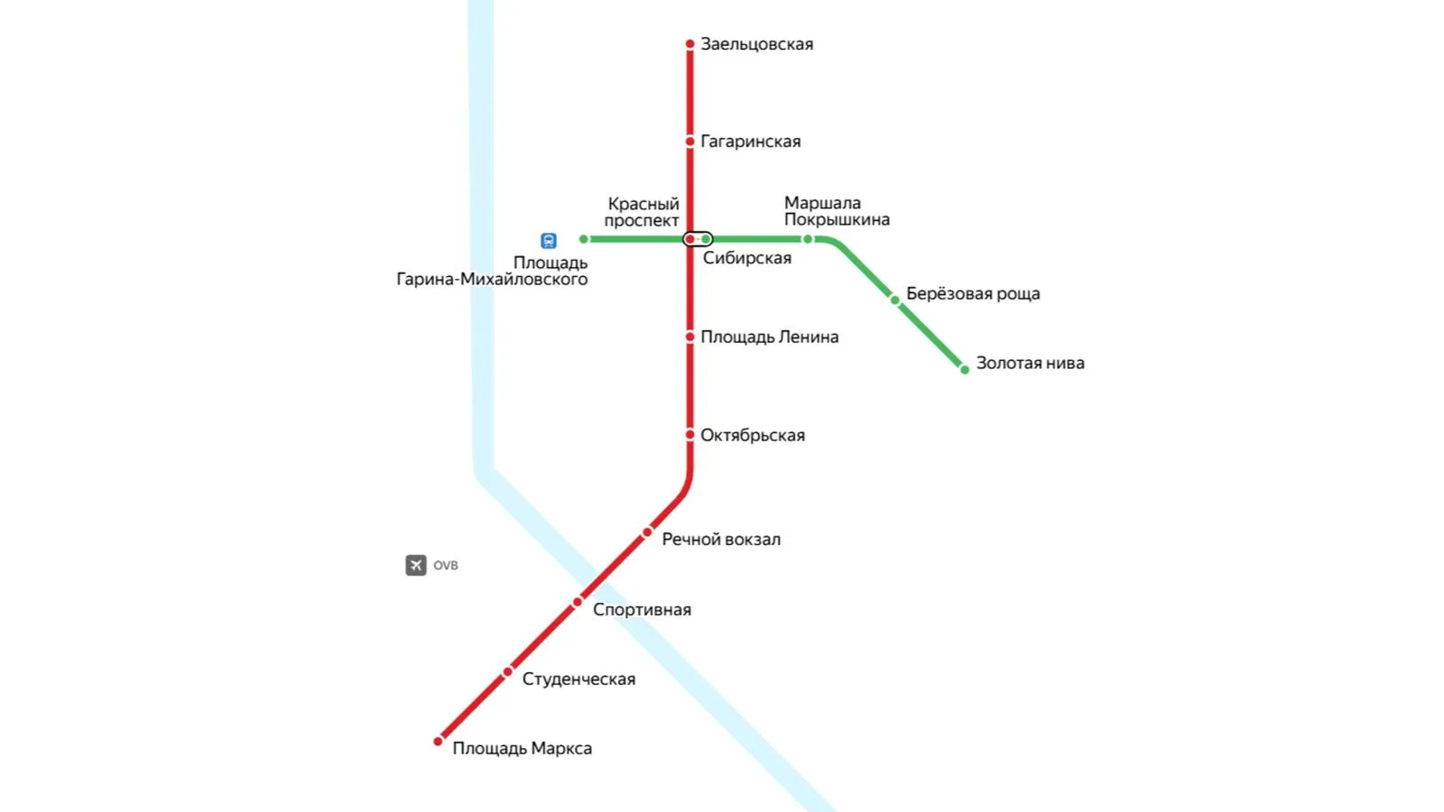 Схема метро Новосибирска