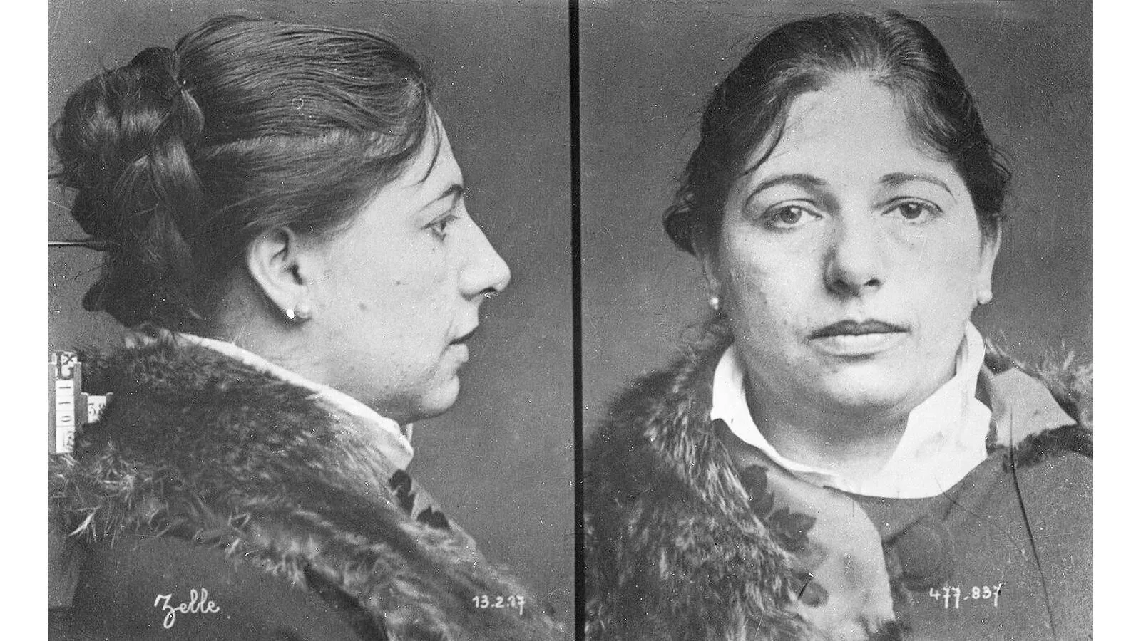 Тюремные фотографии Маты Хари перед казнью
