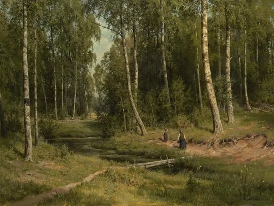 Картина Ивана Шишкина&nbsp;«Ручей в березовом лесу». 1883 год. Русский музей