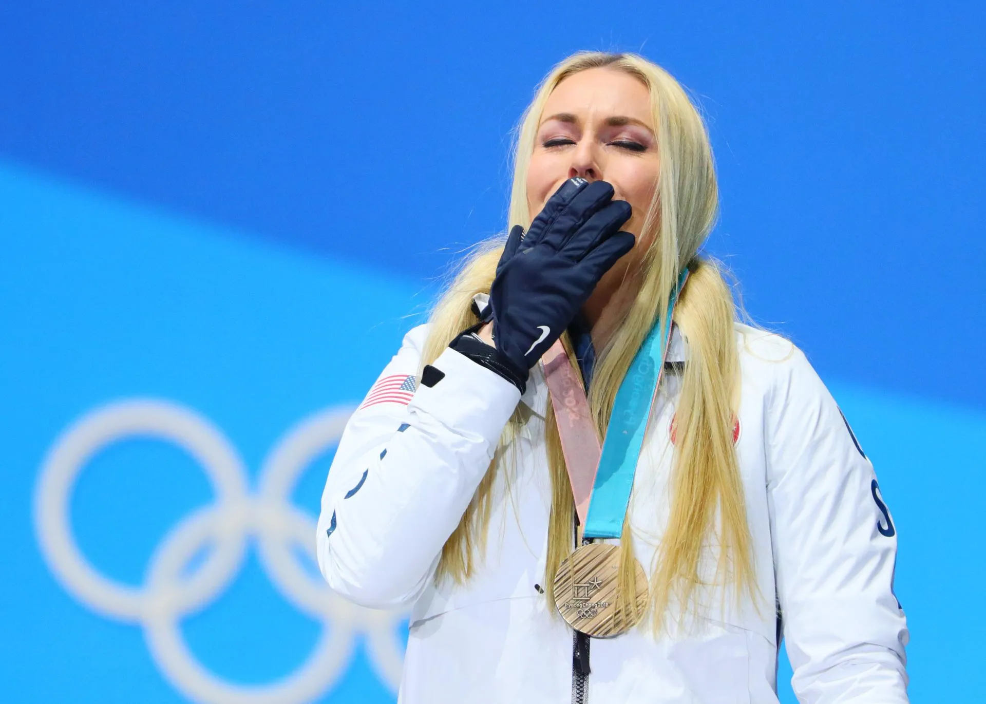 Michael Kappeler/dpa/ Линдси Вонн на Олимпиаде 2018 года, где она завоевала бронзу