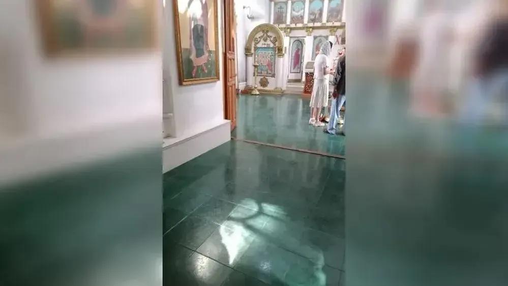 В храме Каширы на праздник Вознесения появился световой силуэт ангела