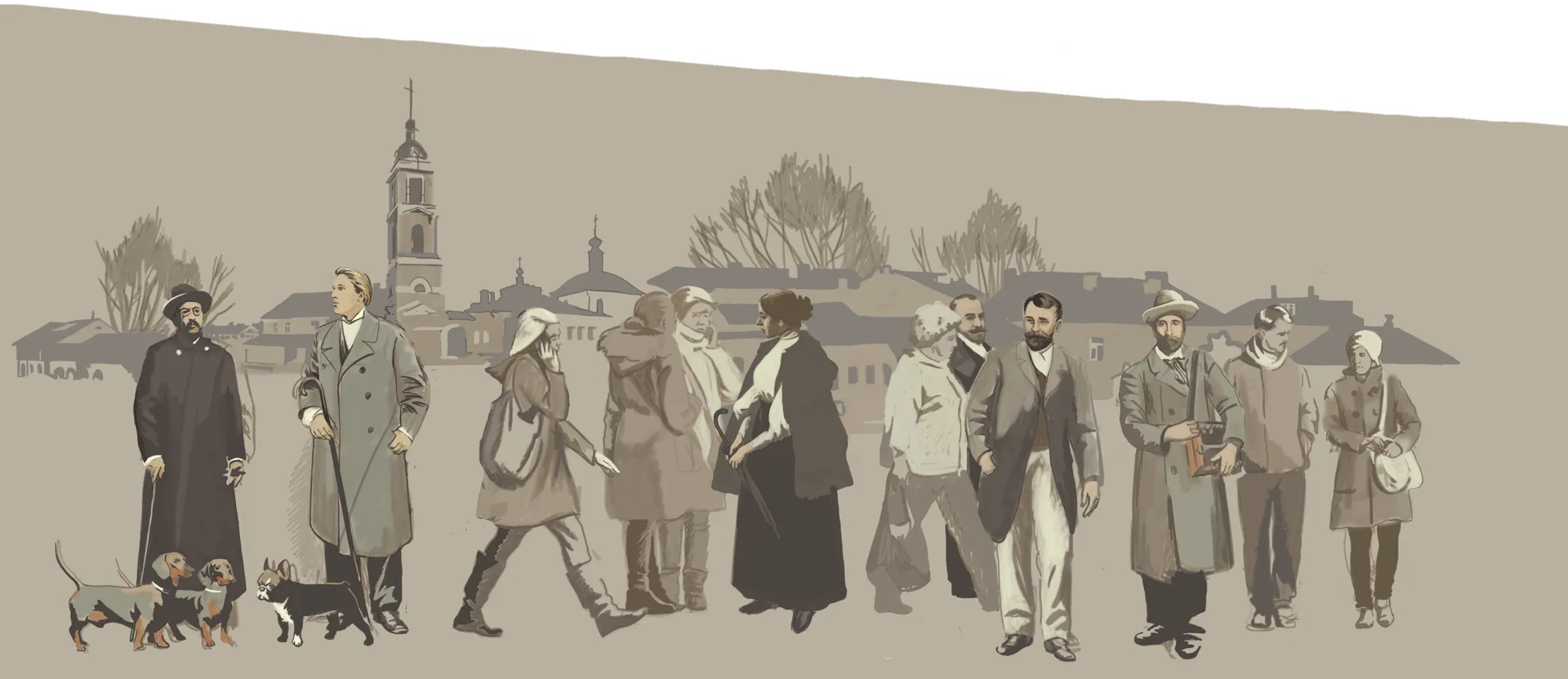 Из архива Алексея Шилова / Эскиз работы, известные люди, приезжавшие в Звенигород