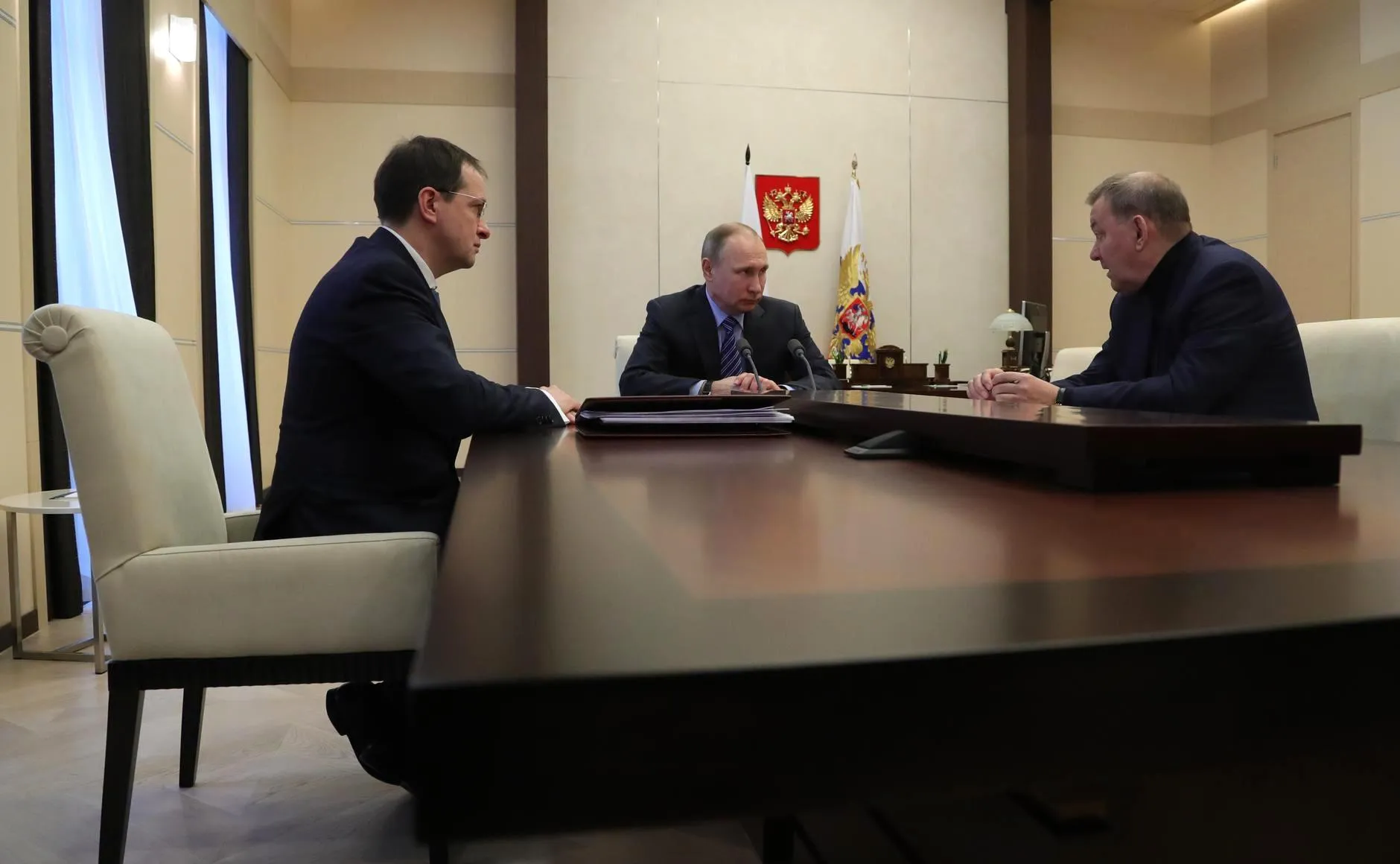 Владимир Путин, Владимир Мединский и Владимир Урин, 2016 год / Kremlin Pool