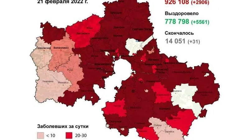 Одинцовский, Красногорск, Раменский. Округа-антилидеры по COVID-19 назвали в Подмосковье