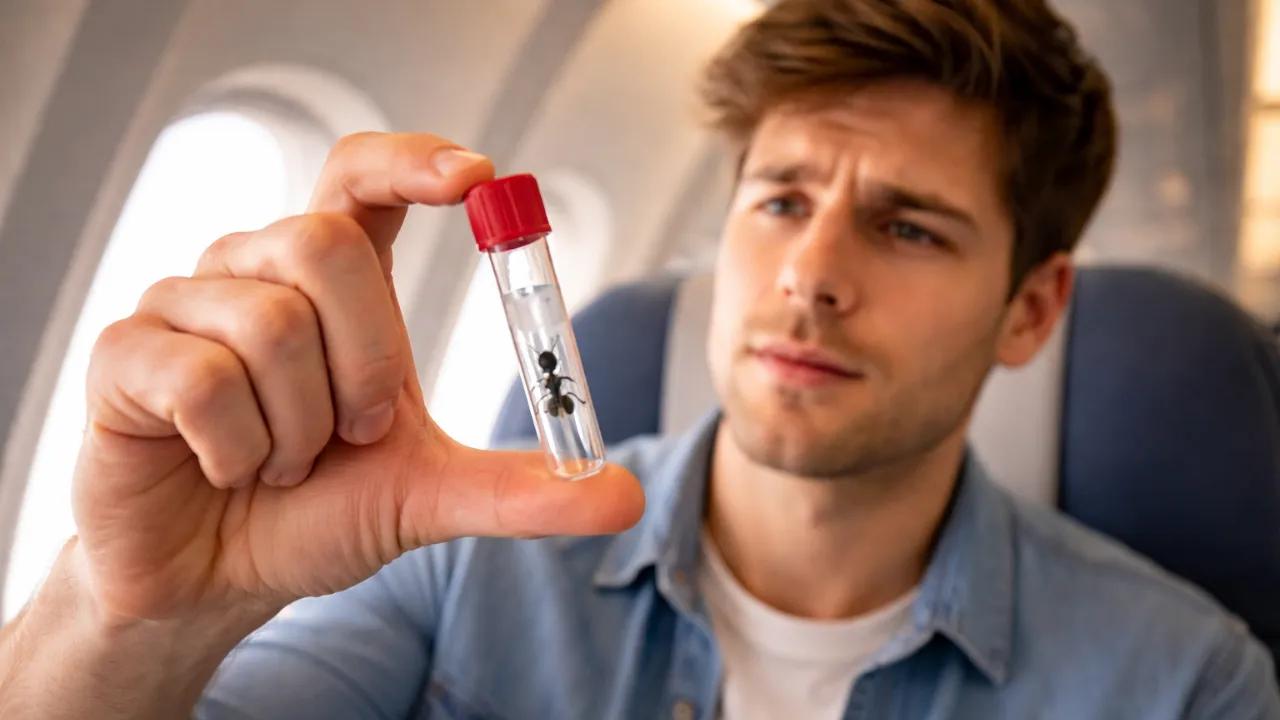 Тысячи муравьев на борту самолета: зачем двое мужчин пытались провезти насекомых и чем это закончилось