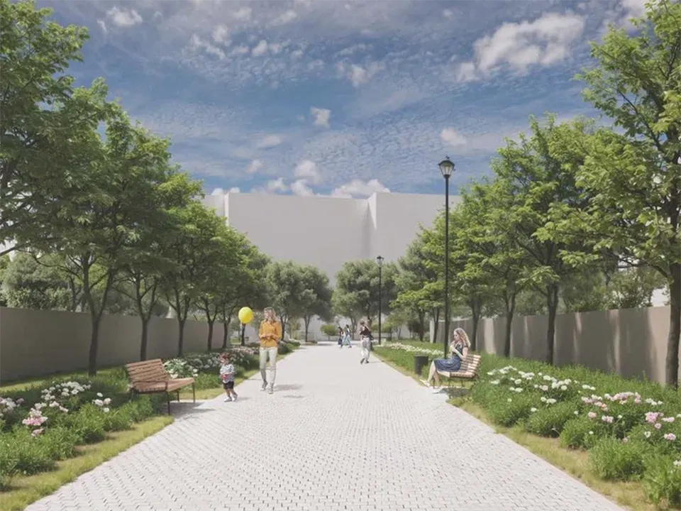 Сквер в микрорайоне Белая Дача. Фото: проектное решение