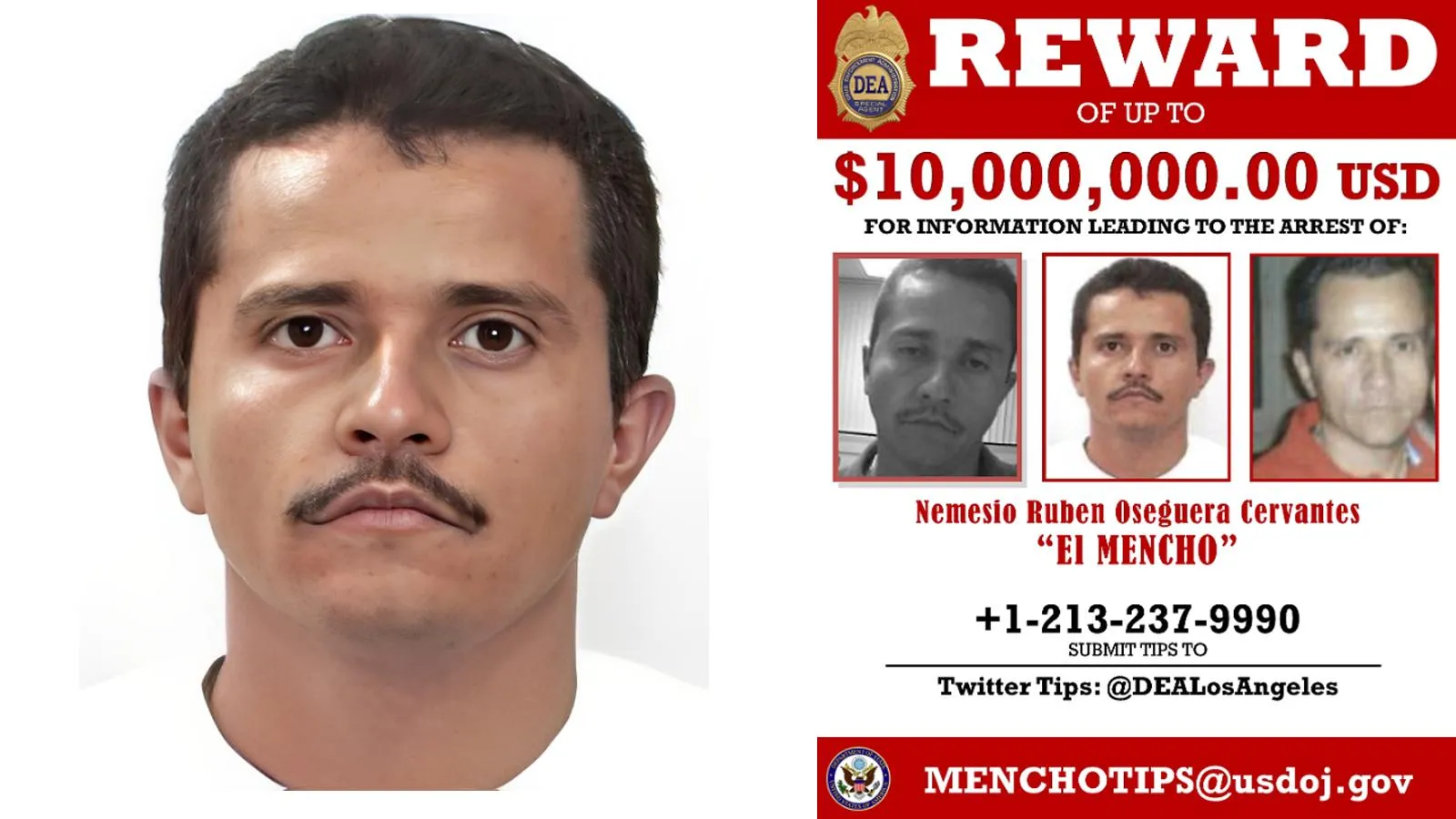 Фото Эль Менчо с листовки о его розыске