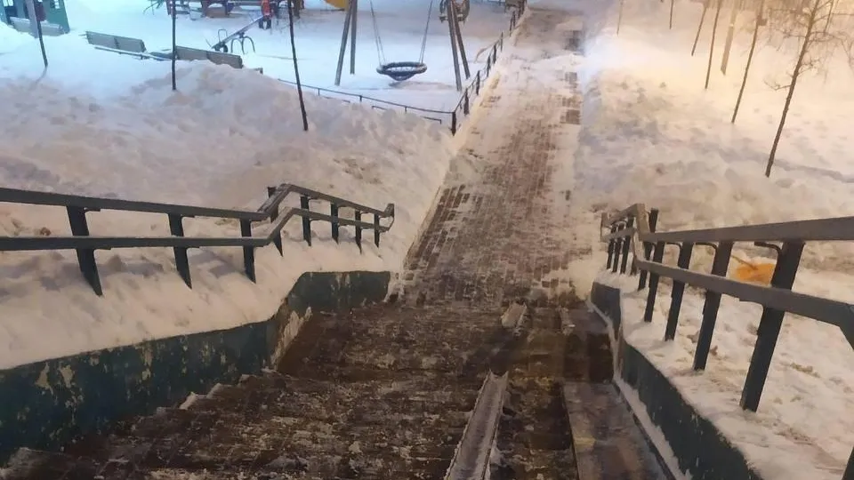 Очищенный участок у школы. Фото: ТГ-канал «Видное город новости»