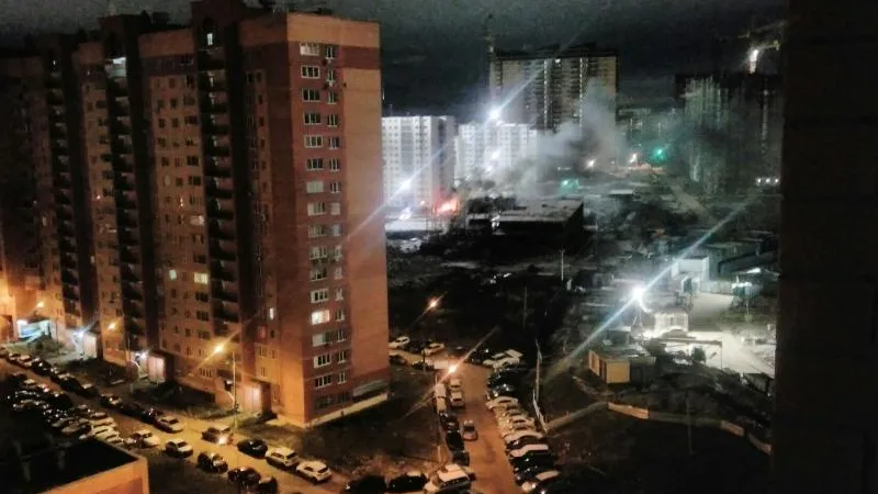 Стройка снова загорелась в Долгопрудном спустя три дня
