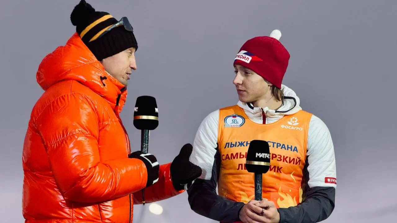 Олимпийский чемпион Александр Легков и Савелий Коростелев