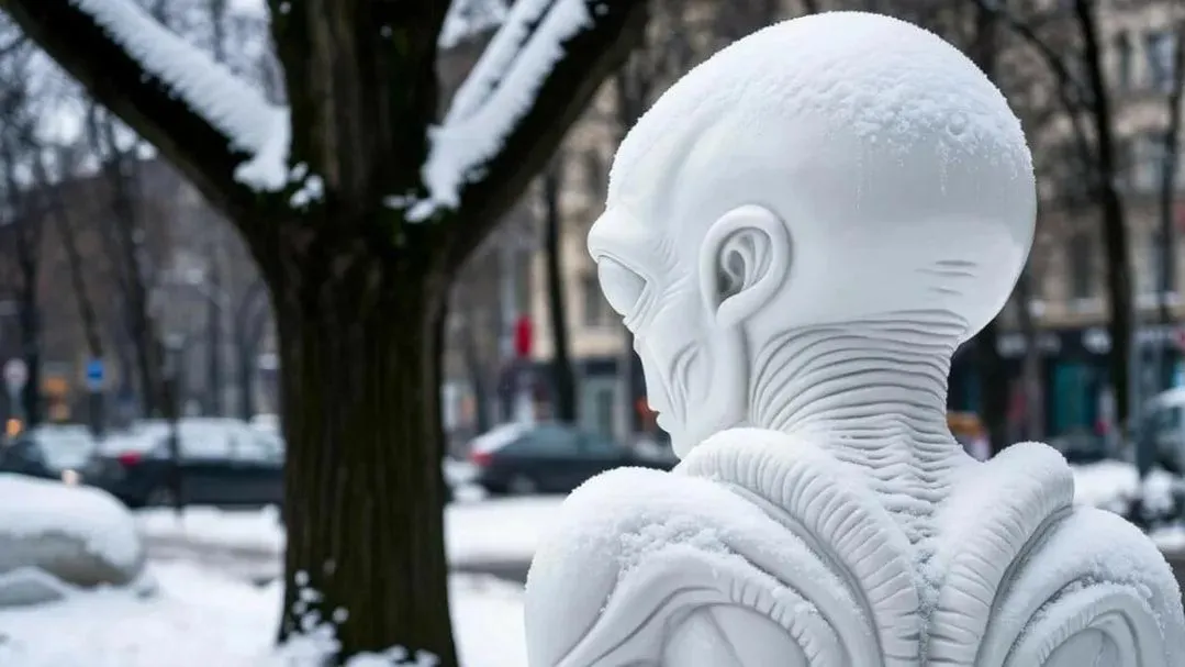 «Чужой» устроил охоту в Балашихе: снежный ксеноморф терроризирует прохожих