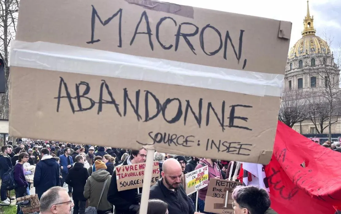 Акция протеста в Париже, март 2023 года