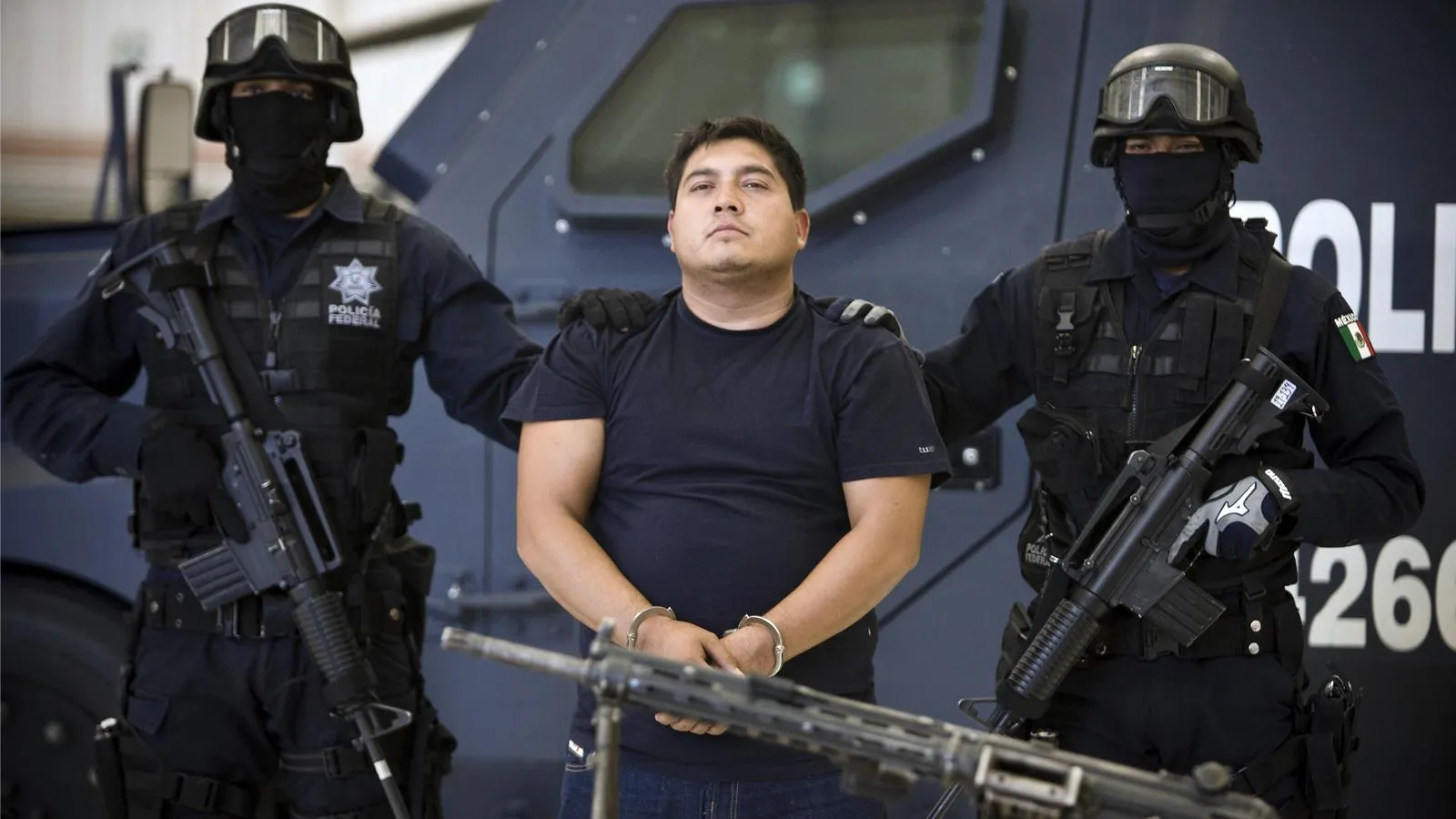 Арестованный член картеля «Новое поколение Халиско». Xinhua