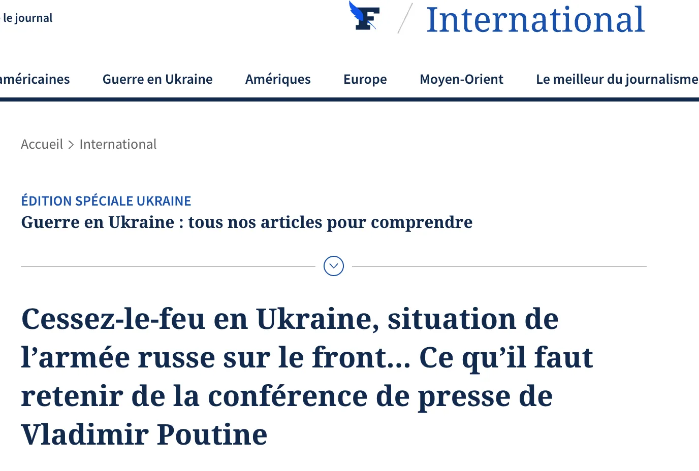 Скриншот сайта Le Figaro