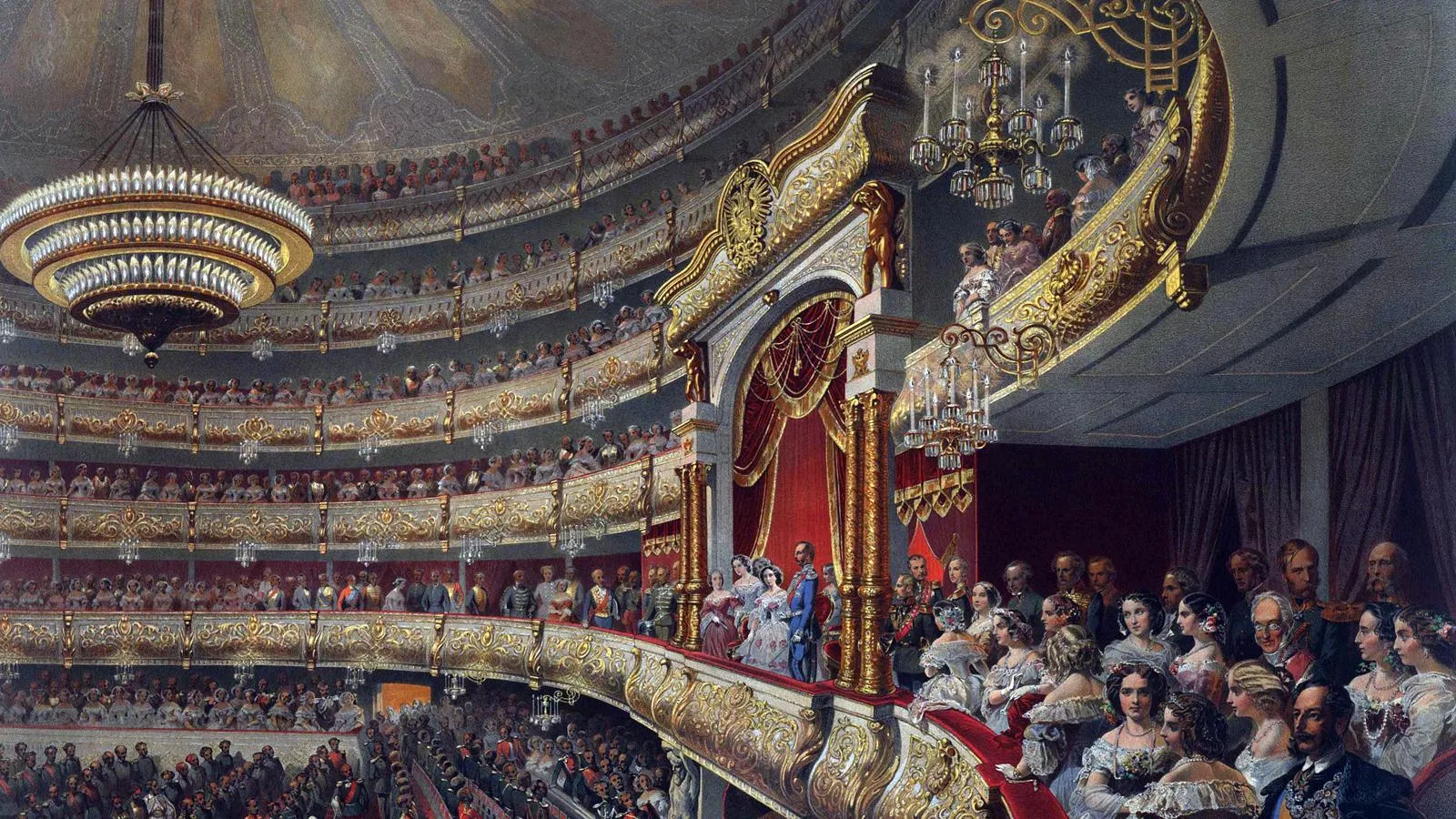 «Император Александр II в Большом театре», картина Михаила Зичи, 1856 год