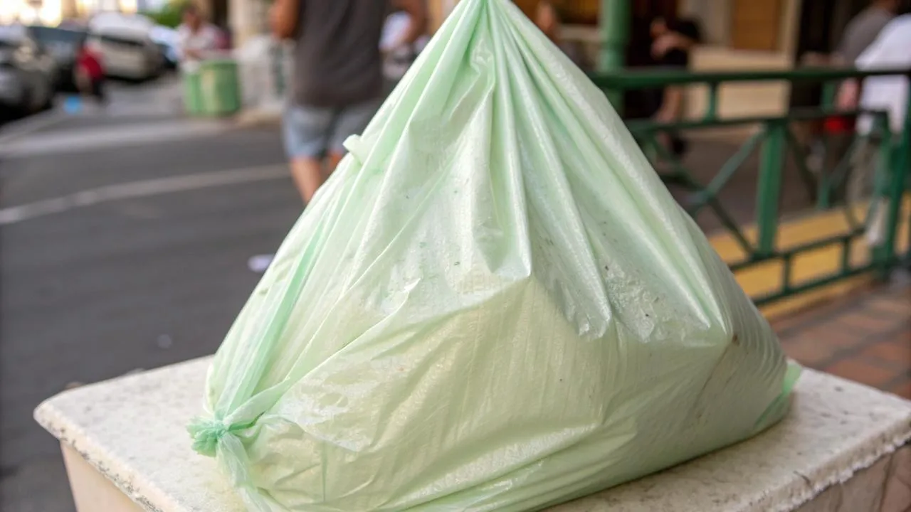 Мусорный креатив: в Подмосковье поставили елку, которая может улететь даже от легкого ветра