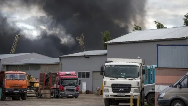 Ангар полыхал под Красногорском