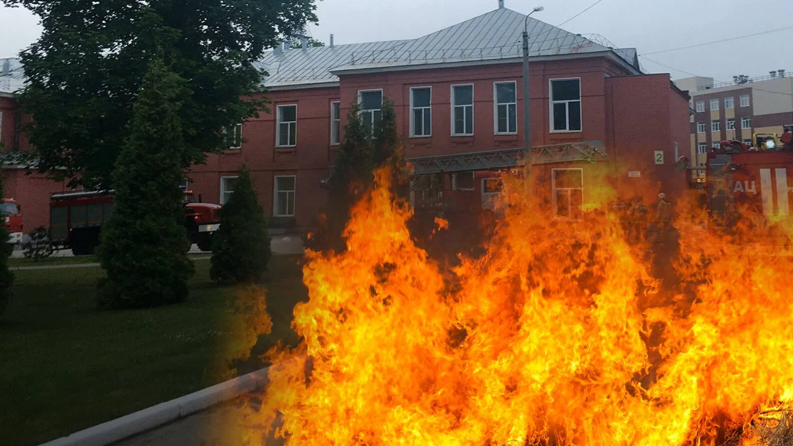 Горящая больница в Рязани