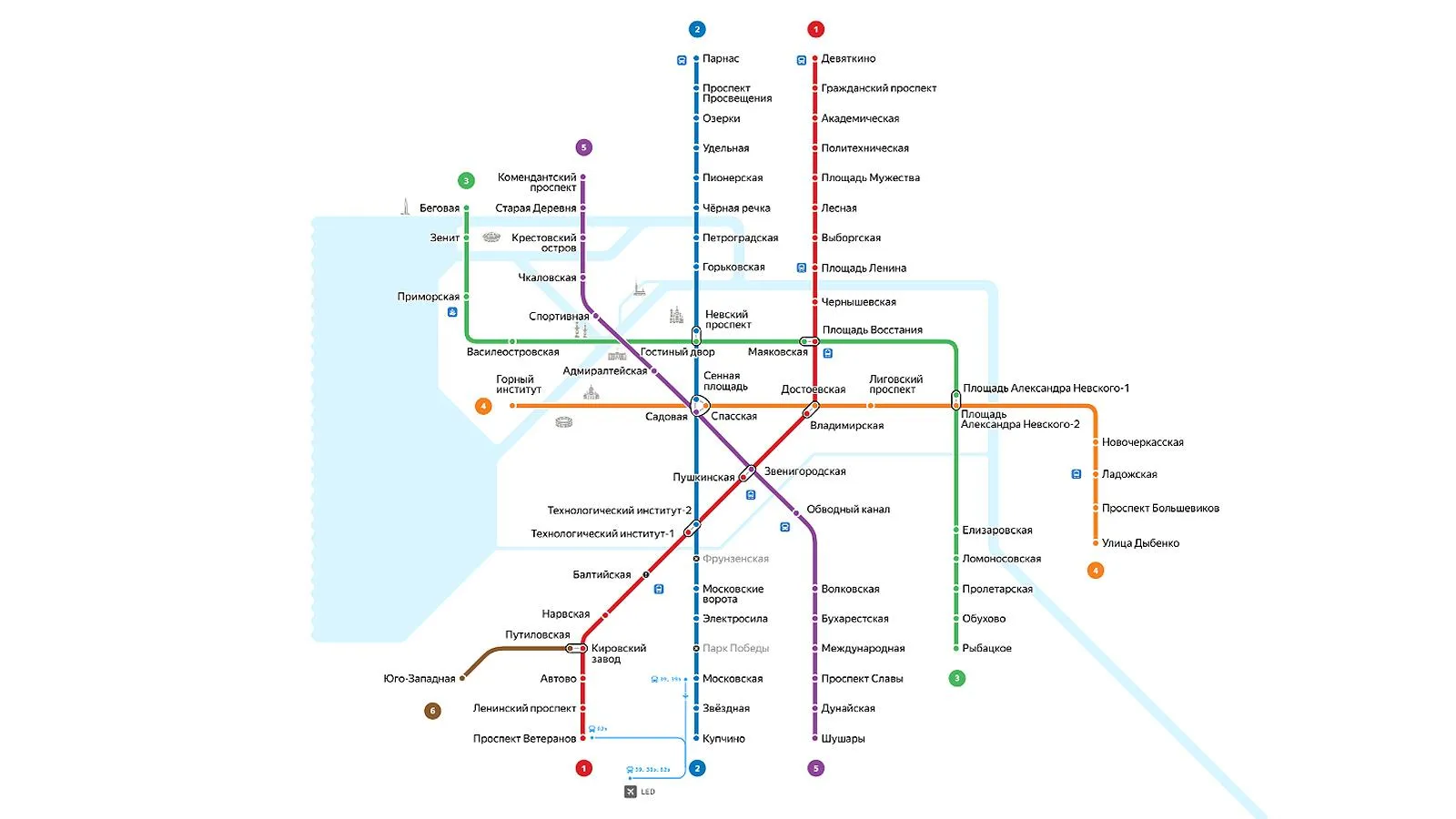 Схема метро Санкт-Петербурга