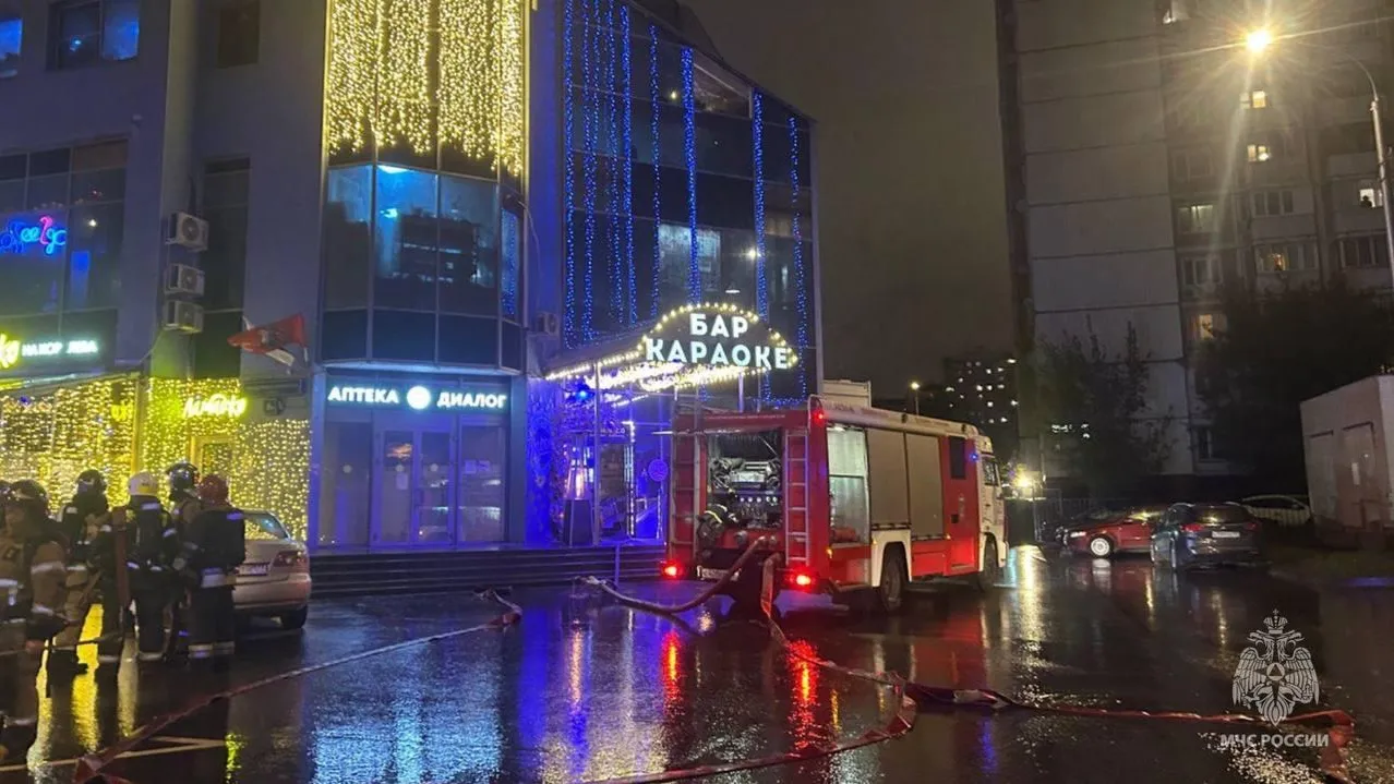 Двоих человек спасли при пожаре в караоке-баре в Москве