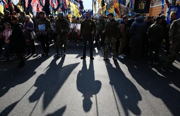 Марш националистов в Киеве в честь годовщины создания «Украинской повстанческой армии»* и Дня защитника Украины, 2021 год