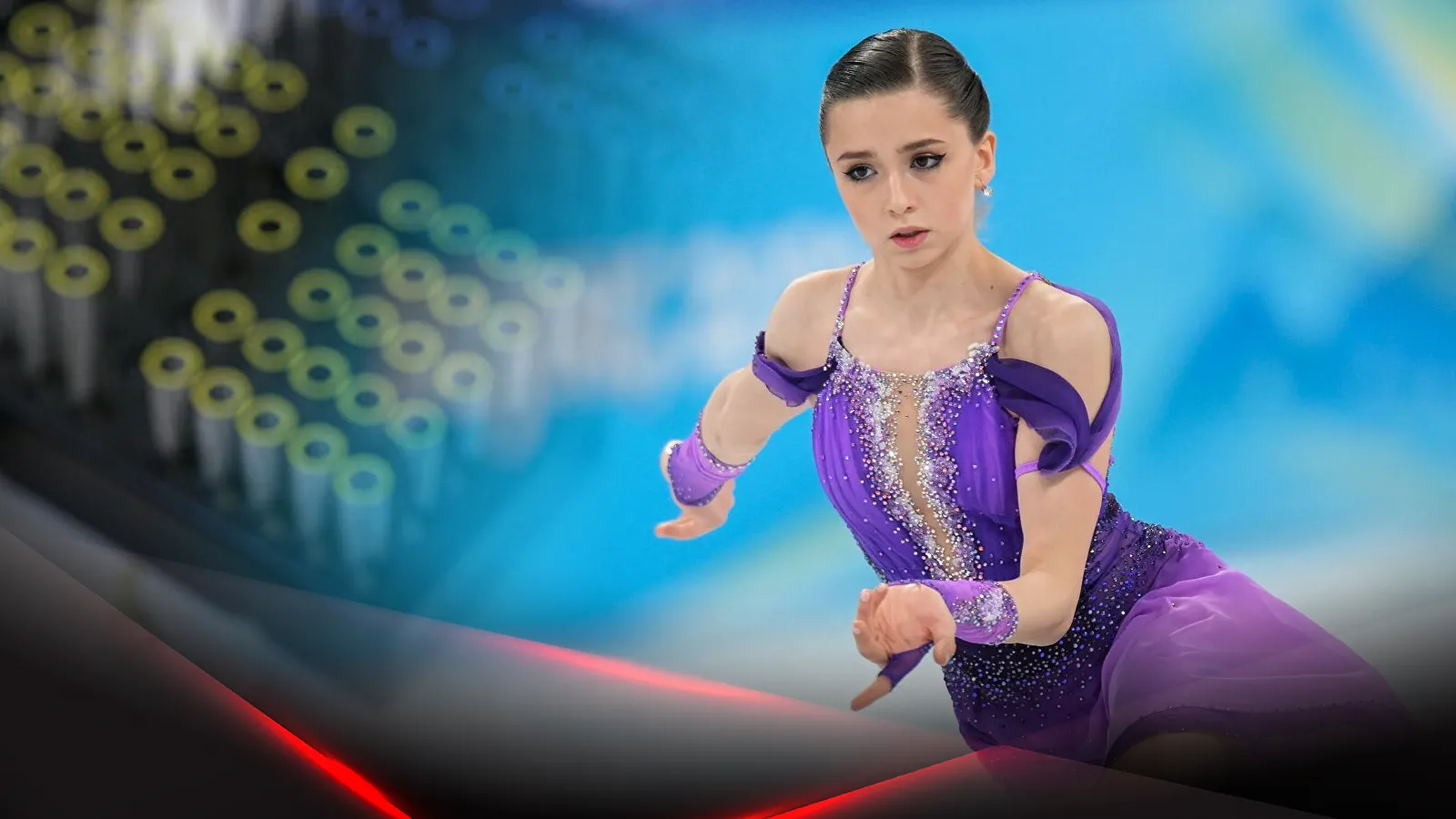 Камила Валиева во время выступления на Олимпиаде-2022